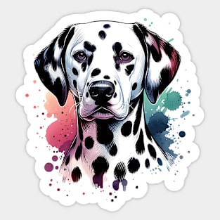 Dalmatian Dog Watercolor Artwork Sticker